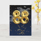 88e verjaardag Gold Mylar ballon en Confetti Card Kaart (Gele Bloem)