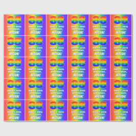 88e verjaardag: kleurrijk, vun regenboogpatroon #  cadeaupapier