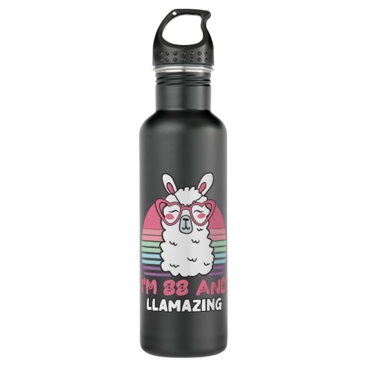 88e verjaardag Llamazing Llama 88-jarige verjaarda Waterfles (Voorkant)