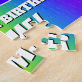 88e verjaardag — Meerkleurig regenboogpatroon "88" Legpuzzel (Zijkant)