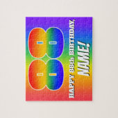 88e verjaardag — Meerkleurig regenboogpatroon "88" Legpuzzel (Verticaal)