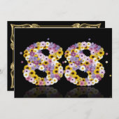 88e verjaardag, met bloembollen letters kaart (Voorkant / Achterkant)