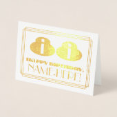 88e verjaardag; naam + Art Deco geïnspireerd als " Folie Kaarten (Voorkant)