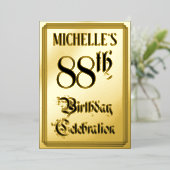 88e verjaardag Partij — Elegant Manuscript + de Na Folie Uitnodiging (Staand Voorkant)