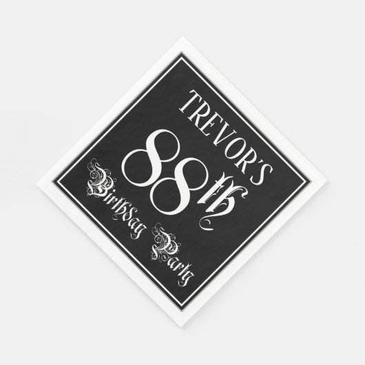 88e verjaardag Partij — Fancy Manuscript + de Naam Servet (Hoek)