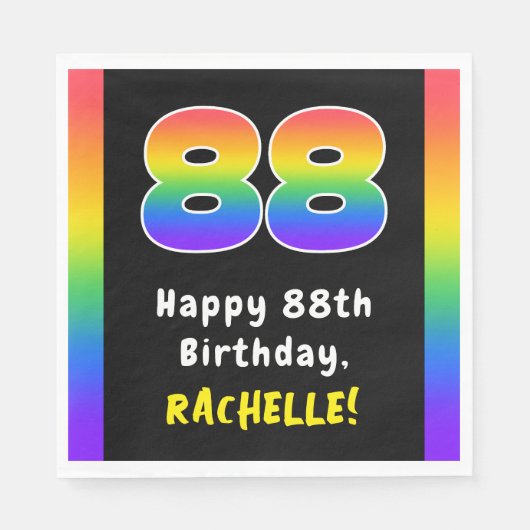 88e verjaardag: Regenboogspectrum # 88, Aangepaste Servet (Voorkant)