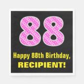 88e verjaardag: Roze strips en hart "88" + naam Servet (Voorkant)