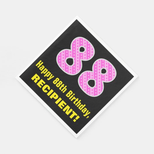 88e verjaardag: Roze strips en hart "88" + naam Servet (Hoek)