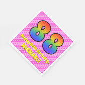 88e verjaardag: Roze strips & harten, regenboognr. Servet (Hoek)