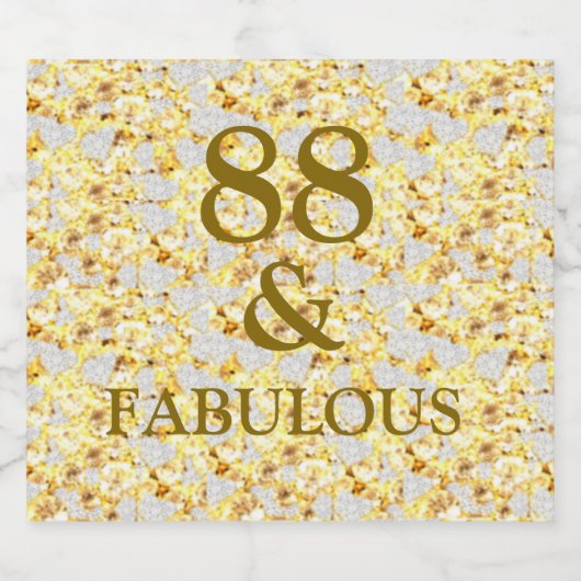 88e verjaardag sparkling wijnetiket (Enkel label)