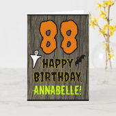 88e verjaardag: Spooky Halloween Theme, Aangepaste Kaart (Gele Bloem)
