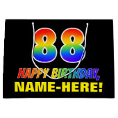 88e verjaardag: Vet, Vun, Eenvoudig, Regenboog 88 Groot Cadeauzakje (Voorkant)