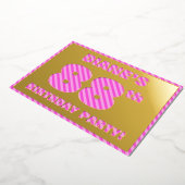 88e verjaardag - Vet, vuurtje, roze band # 88 Folie Uitnodiging (Gedraaid)