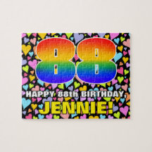 88e verjaardag — Vun, liefhebbende hartvormen + "8