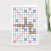 88e verjaardag, woordspelbord kaart (Voorkant)