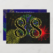 88e verjaardagsfeest uitnodigen kaart (Voorkant / Achterkant)