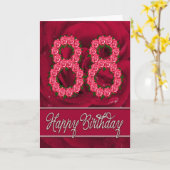 88e verjaardagskaart met rozen en bladeren kaart (Gele Bloem)