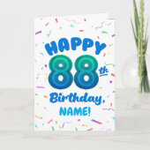 88ste ballon nummer aangepaste naam verjaardagskaa kaart (Voorkant)
