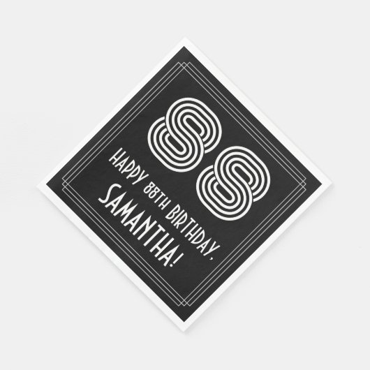88ste verjaardag: Art Deco geïnspireerd look "88"  Servet (Hoek)