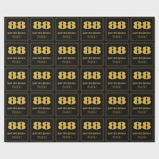 88ste verjaardag - Art Deco geïnspireerde look "88 Cadeaupapier (Zoom)