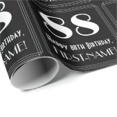 88ste verjaardag - Art Deco Geïnspireerde look "88 Cadeaupapier (Rol Hoek)