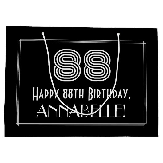 88ste verjaardag — Art Deco geïnspireerde look "88 Groot Cadeauzakje (Achterkant)