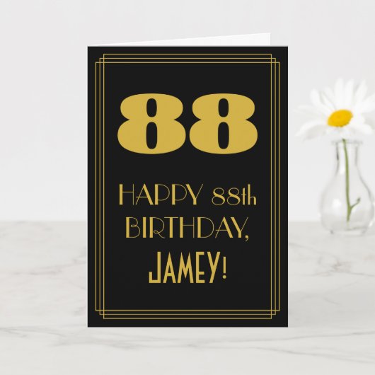 88ste verjaardag ~ Art Deco geïnspireerde look "88 Kaart (Kleine Plant)