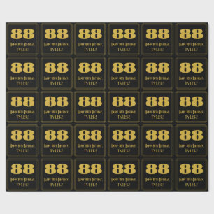 88ste verjaardag – Art Deco geïnspireerde uitstral Cadeaupapier