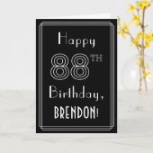 88ste verjaardag: Art Deco Style # 88 & aangepaste Kaart (Gele Bloem)