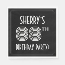 88ste verjaardag: Art Deco Style + aangepaste naam