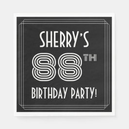 88ste verjaardag: Art Deco Style + aangepaste naam Servet