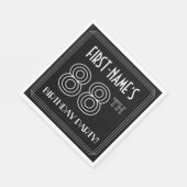 88ste verjaardag: Art Deco Style + aangepaste naam Servet (Hoek)