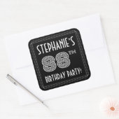 88ste verjaardag: Art Deco Style en aangepaste naa Vierkante Sticker (Envelop)