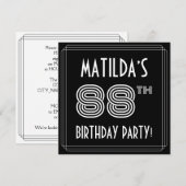 88ste verjaardag: Art Deco Style met aangepaste na Kaart (Voorkant / Achterkant)