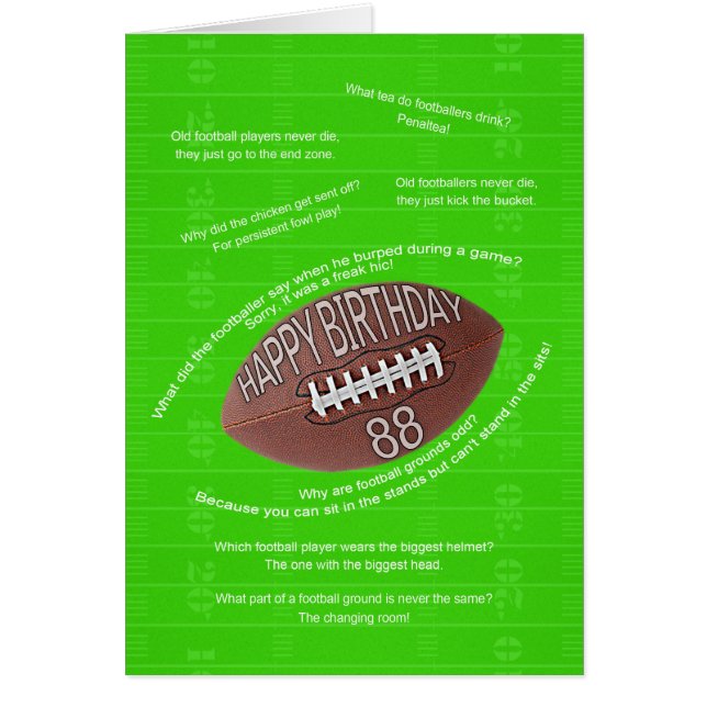 88ste verjaardag, echt slechte football grappen (Voorkant)
