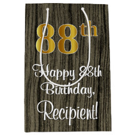 88ste verjaardag: Elegante Faux Gold Look #, Faux  Medium Cadeauzakje
