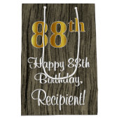 88ste verjaardag: Elegante Faux Gold Look #, Faux Medium Cadeauzakje (Achterkant)