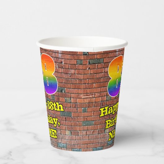 88ste verjaardag: Fun Graffiti-geïnspireerde regen Papieren Bekers (Rechts)