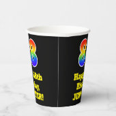 88ste verjaardag: Kleurrijk, Leuk, Spannend, Regen Papieren Bekers (Rechts)