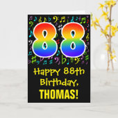 88ste verjaardag: Kleurrijke muziek symbolen + Reg Kaart (Gele Bloem)