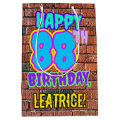 88ste verjaardag: Leuk, Urban Graffiti geïnspireer Medium Cadeauzakje (Voorkant)