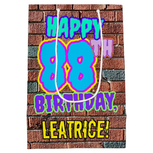 88ste verjaardag: Leuk, Urban Graffiti geïnspireer Medium Cadeauzakje (Achterkant)