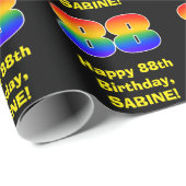 88ste verjaardag: Leuke, kleurrijke regenboog geïn Cadeaupapier (Rol Hoek)