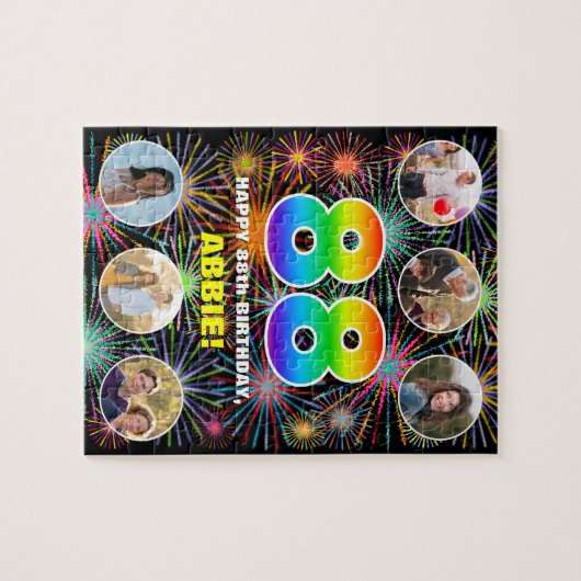 88ste verjaardag: Leuke regenboog #, aangepaste na Legpuzzel (Horizontaal)