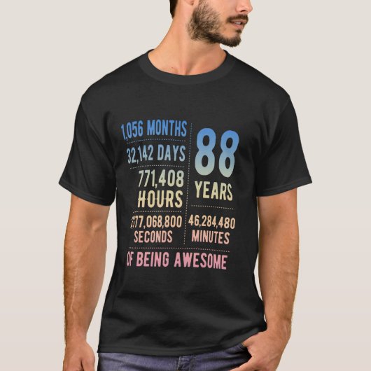 88ste verjaardag Mannen Vrouwen Grappig 88 jaar ou T-shirt (Voorkant)