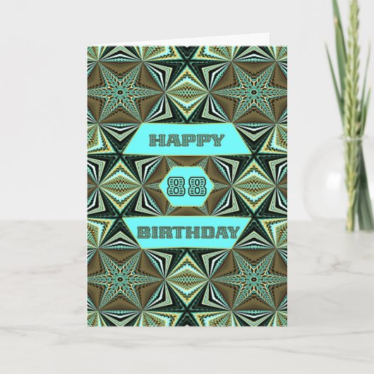 88ste Verjaardag met Groen Abstract Ontwerp Kaart (Voorkant)