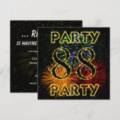 88ste verjaardag met vuurwerk kaart (Voorkant / Achterkant)