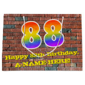 88ste verjaardag: Plezier, op graffiti geïnspireer Groot Cadeauzakje (Voorkant)