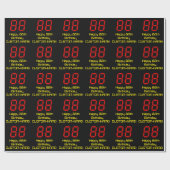 88ste verjaardag: Red Digital Clock Style "88" + n Cadeaupapier (Vlak)