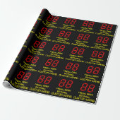 88ste verjaardag: Red Digital Clock Style "88" + n Cadeaupapier (Uitgerold)